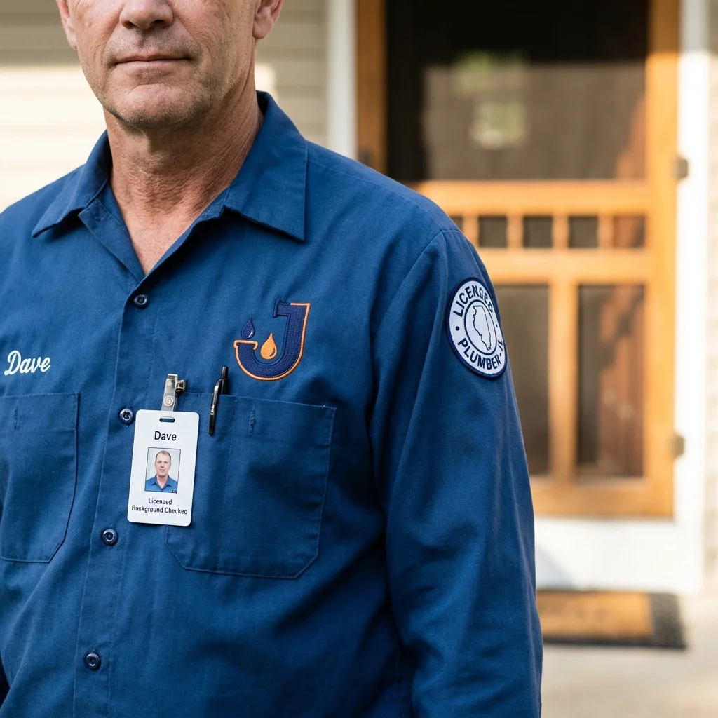 Licensed plumber showing ID badge in Monte Vista, CO