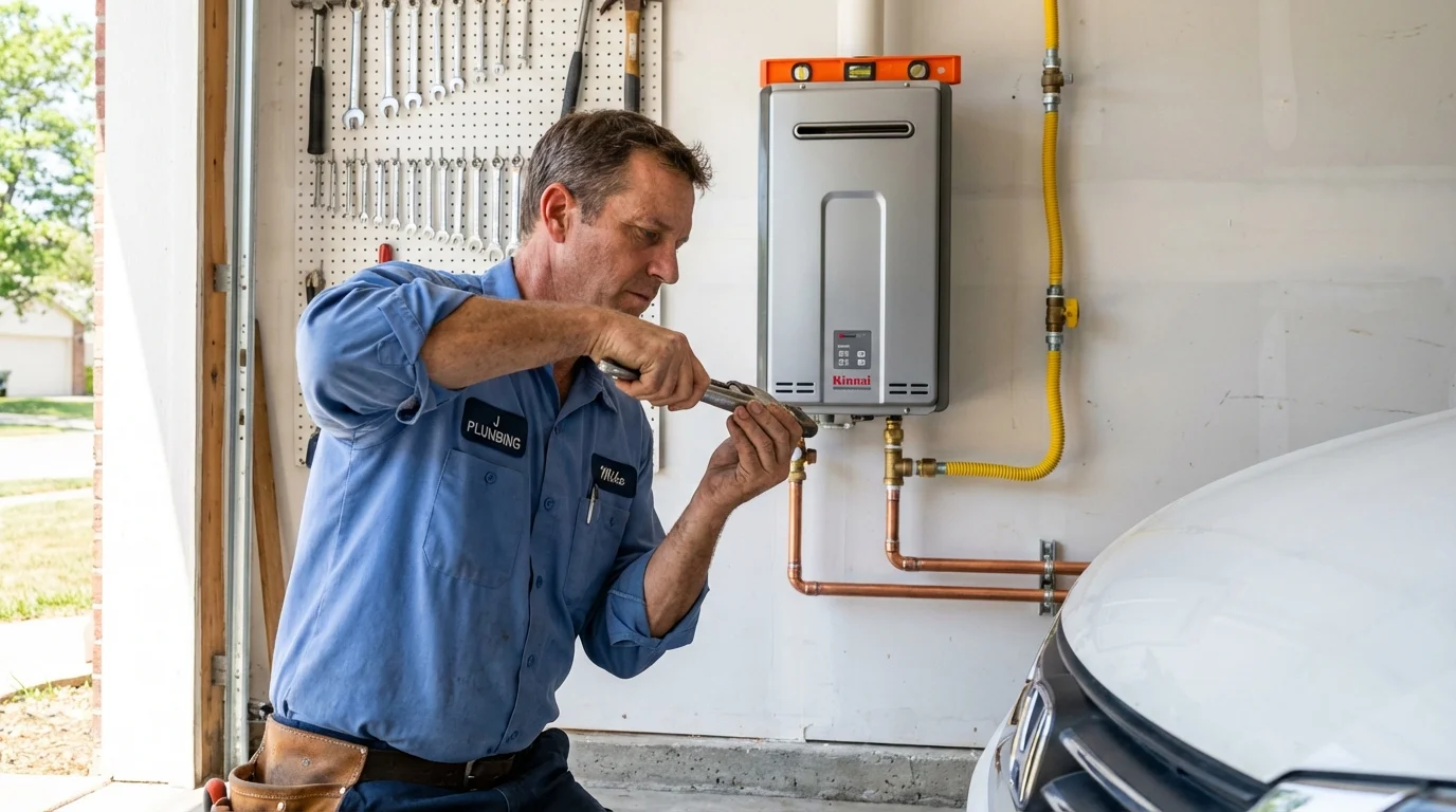 Tankless water heater installation by a Johns Plumbing LLC plumber in Monte Vista